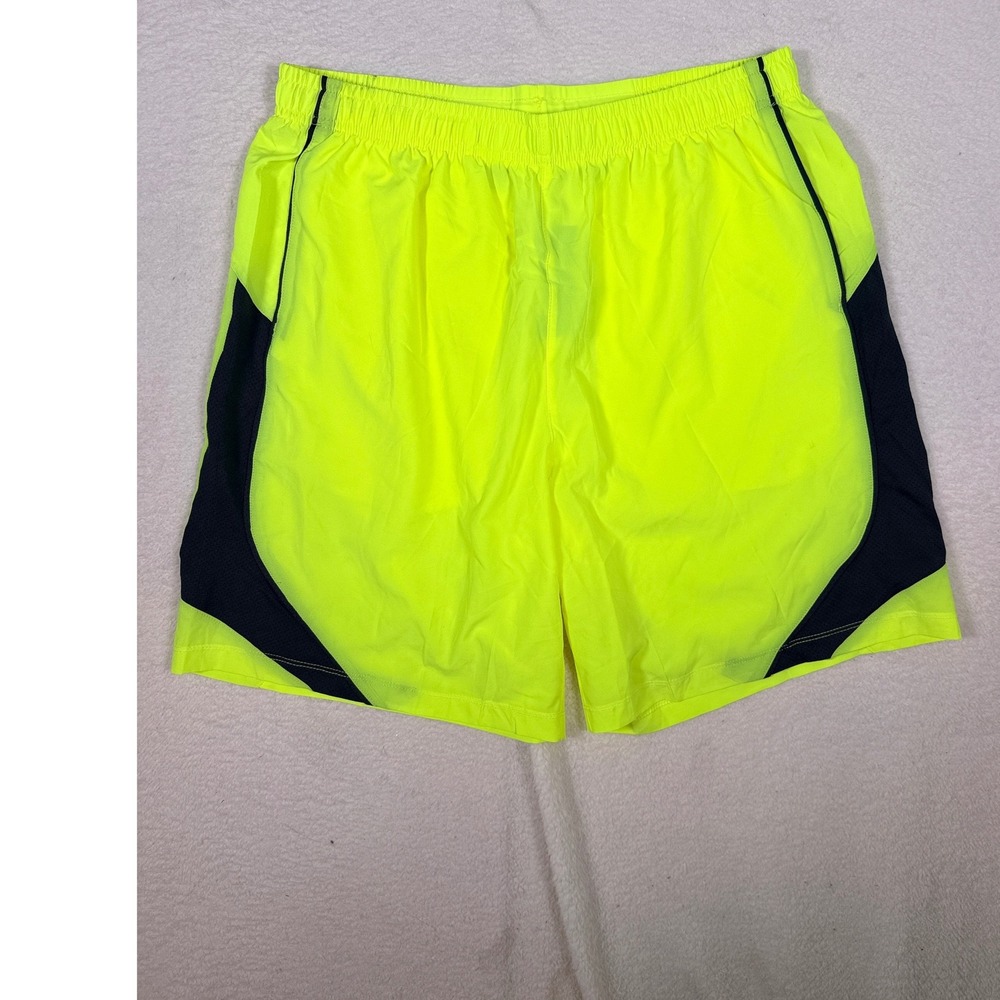 TSLA‎ Activewear Shorts Hyper-Dri Running Neon Mens Large Elastic Waist Yellow